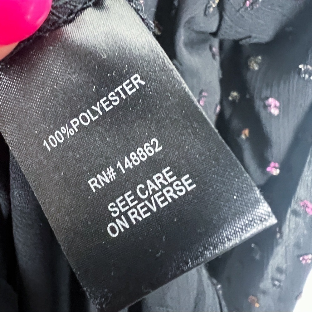 Torrid NWT Chiffon Rainbow Clip Dot Top Black 3X Whimsigoth Semi-Sheer Shirt - Picture 10 of 12
